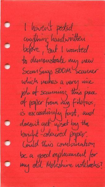 Scan of filofax page